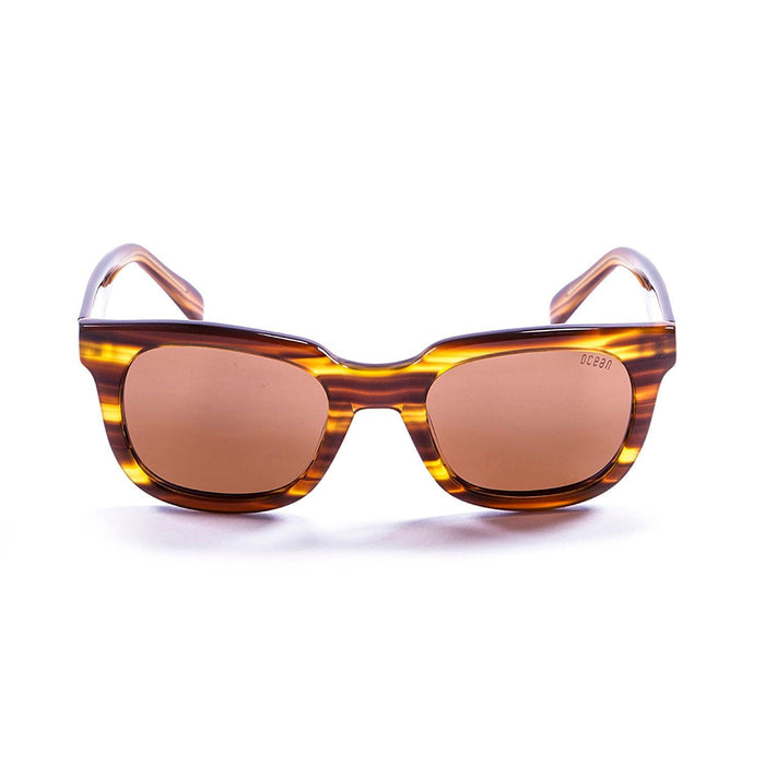 ocean sunglasses KRNglasses model SAN SKU 61000.0 with brown & white frame and smoke lens