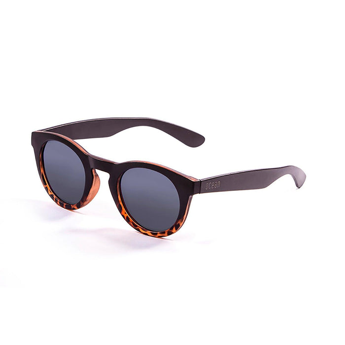 ocean sunglasses KRNglasses model SAN SKU 20001.5 with matte black & demy brown frame and revo blue lens