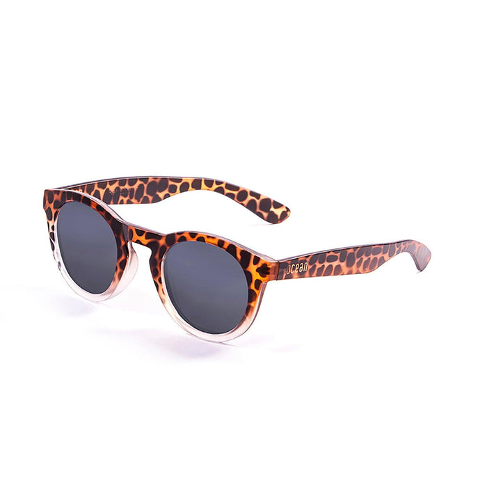 ocean sunglasses KRNglasses model SAN SKU 20001.2 with demy brown frame and revo blue lens