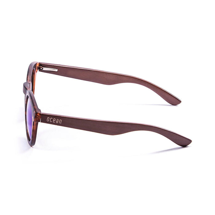 ocean sunglasses KRNglasses model SAN SKU 20013.7 with demy brown dark frame and revo red lens