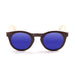 ocean sunglasses KRNglasses model SAN SKU 20012.11 with bamboo brown dark frame and blue revo lens