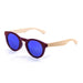 ocean sunglasses KRNglasses model SAN SKU 20011.8 with bamboo dark & dark frame and revo blue lens