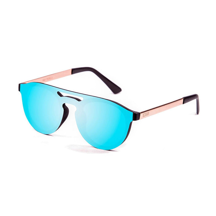 ocean sunglasses KRNglasses model SAN SKU 75205.0 with matte black frame and silver mirror flat lens