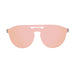 ocean sunglasses KRNglasses model SAN SKU 75209.4 with matte solid grey frame and revo pastel pink flat lens
