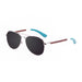 ocean sunglasses KRNglasses model SAN SKU 18110.17 with shiny gold frame and revo blue lens