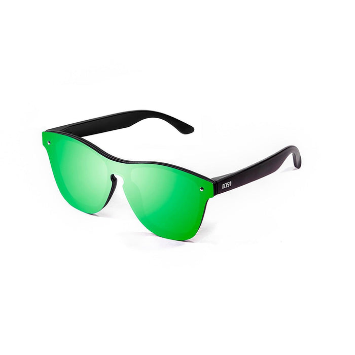 ocean sunglasses KRNglasses model SOCOA SKU 40003.11 with matte demy brown frame and revo gold flat lens