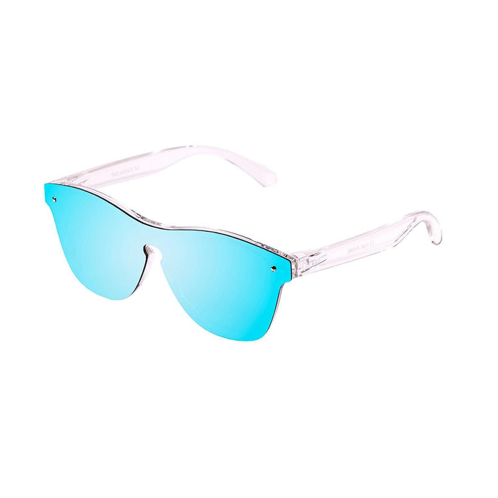ocean sunglasses KRNglasses model SOCOA SKU 40003.7 with matte white transparent frame and smoke flat lens
