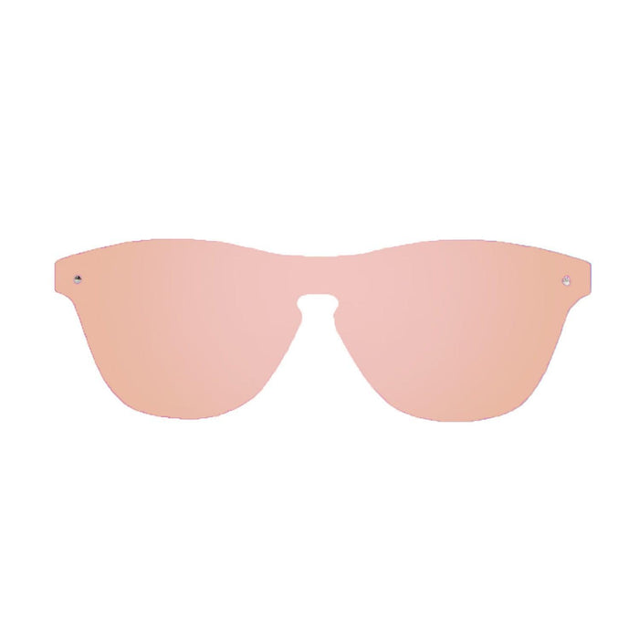 ocean sunglasses KRNglasses model SOCOA SKU 40003.6 with matte solid grey frame and revo pastel pink flat lens