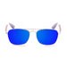ocean sunglasses KRNglasses model SORRENTO SKU 18220.1 with shiny silver & dark blue frame and smoke lens