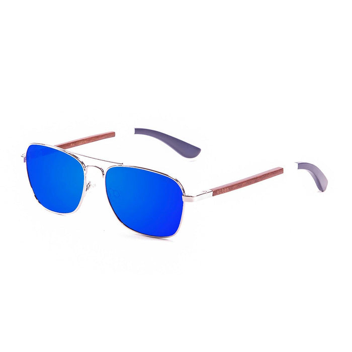 ocean sunglasses KRNglasses model SORRENTO SKU 18220.2 with shiny silver & light blue frame and smoke lens