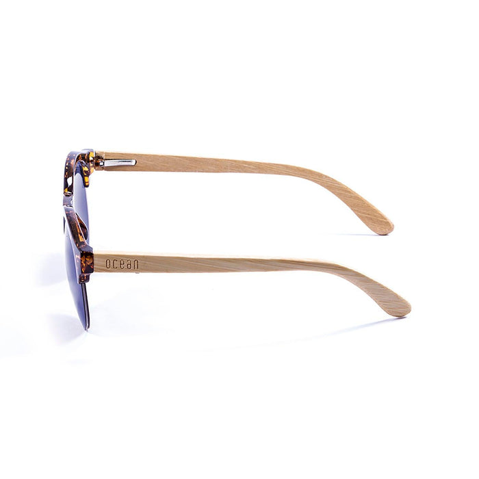 ocean sunglasses KRNglasses model SOTAVENTO SKU 65002.3 with bamboo brown frame and revo green lens
