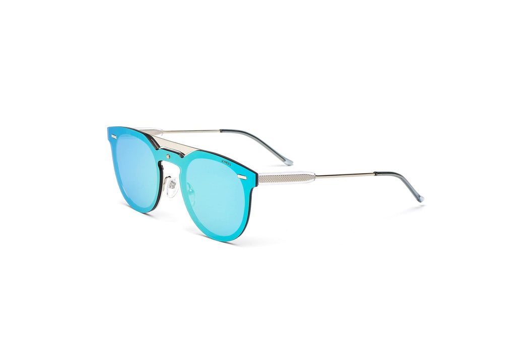 KYPERS sunglasses model VIAN VN001 with silver frame and blue lens