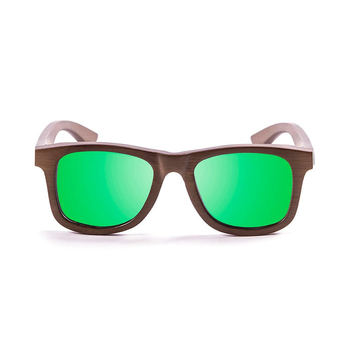 ocean sunglasses KRNglasses model VICTORIA SKU 53003.0 with bamboo brown frame and revo blue lens