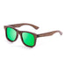 ocean sunglasses KRNglasses model VICTORIA SKU 53003.1 with bamboo brown frame and revo green lens