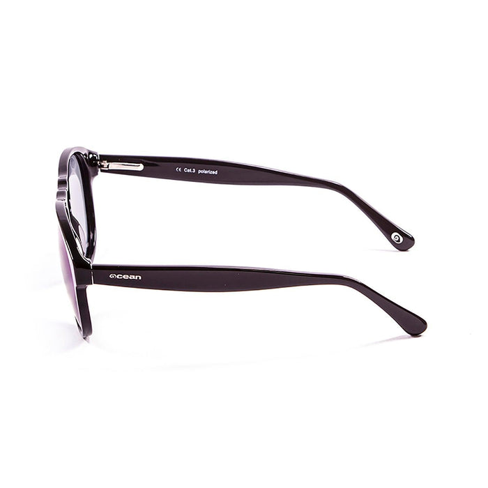 ocean sunglasses KRNglasses model WASHINGTON SKU 5000.1 with shiny black frame and smoke lens