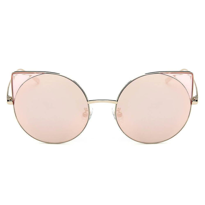 Sunglasses CRAMILO DUBLIN | CA03 Women Mirrored Lens Round Cat Eye