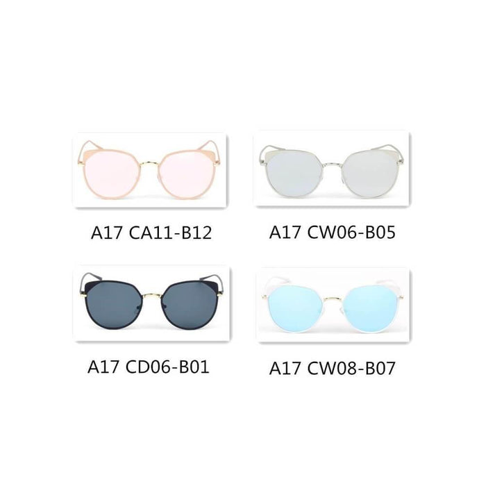 Sunglasses CRAMILO HERSHEY | A17 Women's Flat Lens Metal Frame Cat Eye