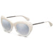 Sunglasses IVI VISION FAYE Polished Ivory Fade Chrome / Light Blue Chrome Flash Lens