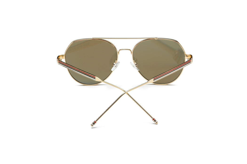 Sunglasses CRAMILO ERIE | S2006 Modern Teardrop Aviator Flat Mirrored Flat Lens