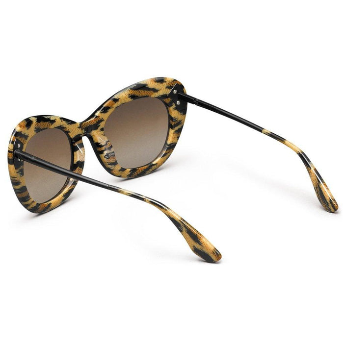 Sunglasses IVI VISION FAYE Matte Black Polished Leopard / Bronze Gradient Lens
