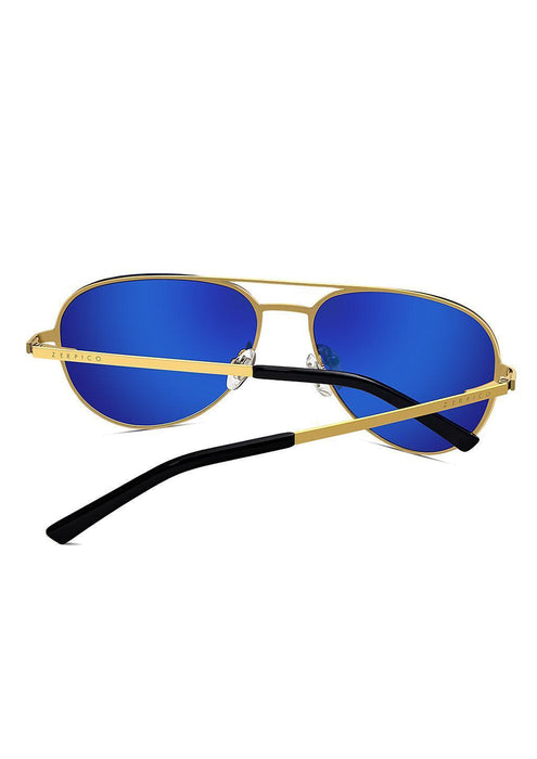 Sunglasses ZERPICO TITAN V2 Aviator Fashion Men Polarized Titanium & Gold Plated 24K
