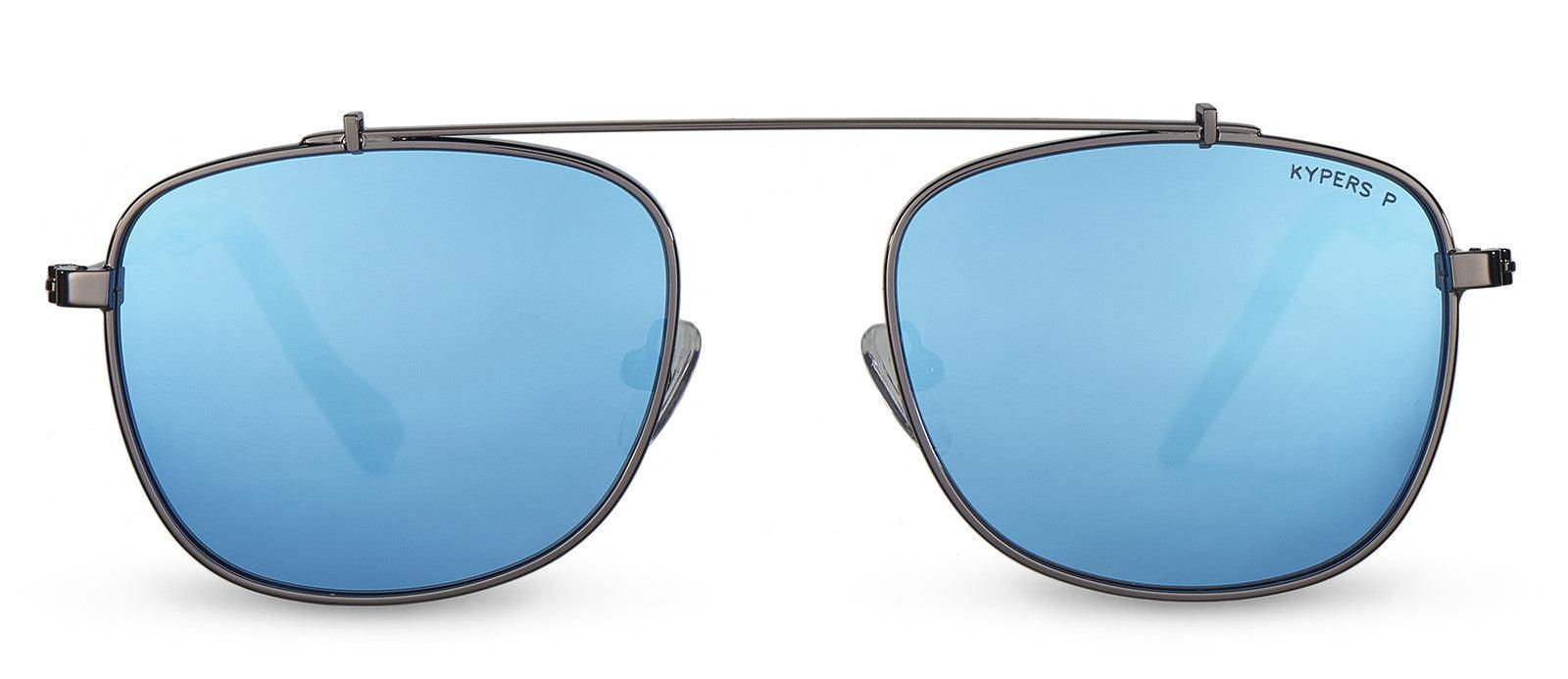 KYPERS sunglasses model ROB RB004 with silver frame and blue revo lens